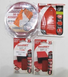 lot 990 image: Lot of 4 Diablo Reusable Sanding Sheets Sandpaper