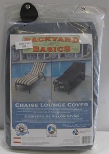 lot 999 image: Backyard Basics Black Chaise Lounge Cover 76 in x 28 in x 30 in