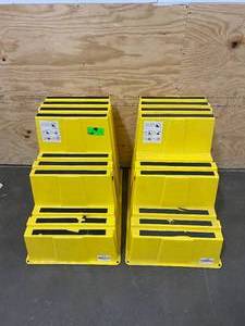 lot 33 image: Lot of 2-  Plastic Box Step, 28 34 in Overall Height, 500 lb Load Capacity, Number of Steps 3.  Retail for $195.30 each.