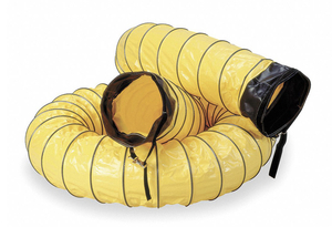 lot 41 image: AIR SYSTEMS INTERNATIONAL- 25 ft Ventilation Kit with 8 in Dia., Yellow Use With Confined Space.  Retails for $172.66
