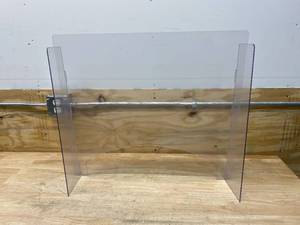 lot 42 image: DEFLECTO Countertop Safety Barrier with Pass Through, 27x 24, Clear 18 Polycarbonate Protective Plexiglass