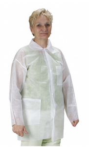 lot 47 image: CONDOR Disposable Lab Coat, 5XL, White, PK 25