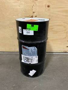 lot 64 image: GRAINGER APPROVED 16 gal Black Steel Closed Head Transport Drum