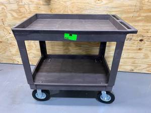 lot 77 image: Heavy Duty Plastic Utility Cart (deep lipped shelves)