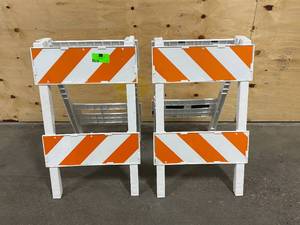 lot 91 image: GRAINGER APPROVED Lot of 2-  Leg Frame, Type 2, 41 in x 41 in x 24 in, OrangeWhite