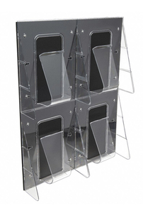 lot 111 image: DEFLECTO Magazine Holder, Clear, Polycarbonate, 23 12 in Height, 18 14 in Width.  Retails for $133.86