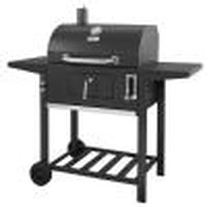 lot 9 image: 24 in. BBQ Charcoal Grill in Black with 2-Side Table by Royal Gourmet