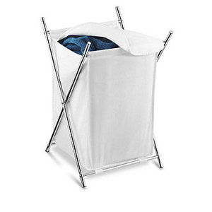 lot 37 image: Honey Can Do Chrome Folding Hamper