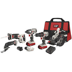 lot 64 image: Porter-Cable 20V Lithium-Ion Cordless 6-Tool Combo Kit
