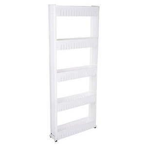 lot 138 image: Lavish Home Slim Slide Out 5-Tier Storage Tower with Wheels