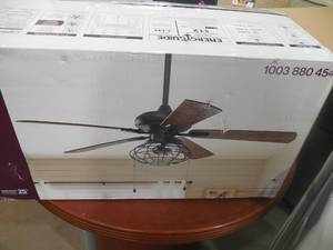lot 23 image: Ellard 52 in. LED Indoor Matte Black Ceiling Fan with Light