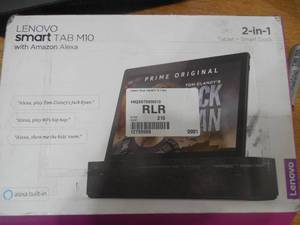 lot 79 image: Lenovo Smart Tab M10 10.1 Full HD 2GB Memory 16GB Flash Storage Android Table with Smart Dock  Slate Black