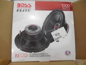 lot 90 image: Boss Elite 12 Dual 4-Ohm Voice Coil 1000-Watt Subwoofer