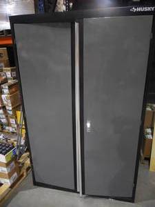lot 11 image: Black and Gray Welded Steel Floor Cabinet (46 in. W x 72 in. H x 24 in. D