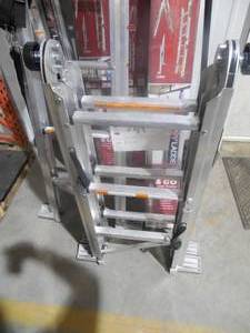 lot 48 image: 7 ft. Height 10 ft. Reach Aluminum Fully Compactable Multi-Position Ladder 375 lbs. Load Capacity Type IAA Duty Rating by MURPHY LADDER