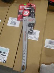 lot 66 image: 18 in. Aluminum Pipe Wrench by Milwaukee