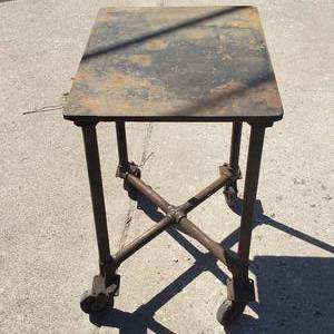 Heavy Duty Iron Welding Table on Casters