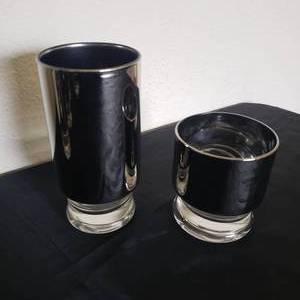 Stunning Mid-Century Silver Bar Glasses