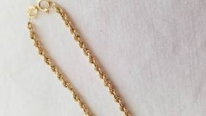 Delicate 14K Yellow Gold Rope Bracelet