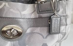 lot 56 image: Coach Gray on Gray Handbag Purse  No. E1169-F17140