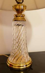 lot 99 image: Swirling Crystal Base Table Lamp