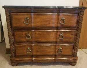 lot 9 image: Beautifully Carved Stone Top Dresser