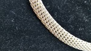 lot 42 image: Heavy Sterling Silver Serpentine Necklace  40 grams