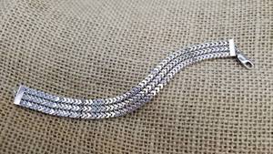 lot 47 image: Wide Sterling Silver Bracelet  14 grams