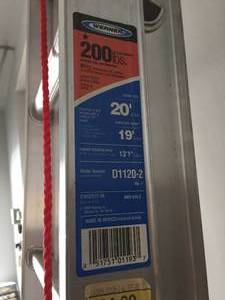 lot 124 image: Werner 20 foot Extension Ladder