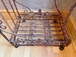 lot 16 image: Ornate Metal Tea Cart