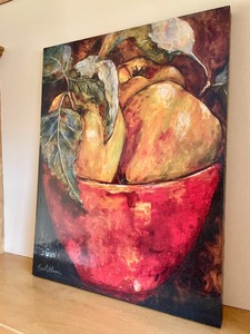 lot 97 image: Apple in a Red Bowl Print by Nicole Etienne