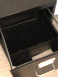 lot 187 image: Black Metal Filing Cabinet