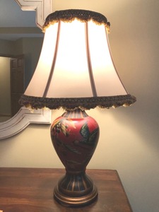 lot 185 image: Brilliant Red Lamp with Shade