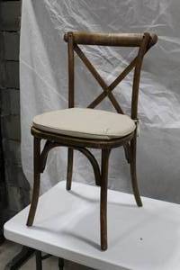 lot 657 image: Wood Dining Chair with Pad White 20Wx19Dx35H
