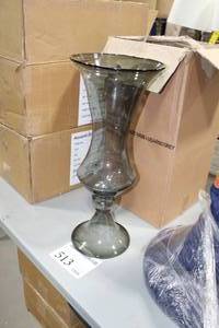 lot 513 image: Z Gallerie Glass Lugarno Vase Grey 10Dx23-12H (in box)