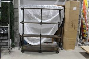 lot 651 image: Wood Bookshelf 4-tier 63Lx14Wx72H