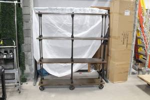 lot 552 image: Wood Bookshelf 4-tier 63Lx14Wx72H