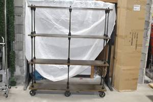 lot 453 image: Wood Bookshelf 4-tier 63Lx14Wx72H