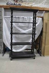 lot 454 image: Wood Bookshelf 5-tier 47Lx18Wx85H