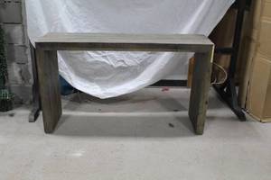lot 566 image: West Elm Wood Console Table 54Lx15Wx35H