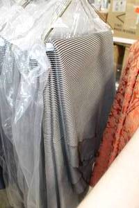 lot 546 image: Lot of (5) Linen Tablecloth Grey Stripe 120D
