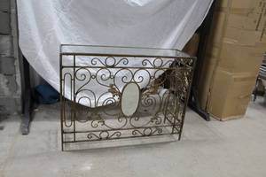 lot 491 image: Metal Table with Glass Top 43Lx14Wx32H