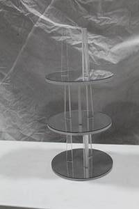 lot 586 image: Acrylic Display Stand 3-tier Mirrored 12Dx26H