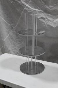 lot 494 image: Acrylic Display Stand 3-tier Mirrored 12Dx26H