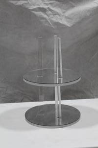 lot 585 image: Acrylic Display Stand 2-tier Mirrored 12Dx17H
