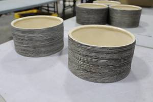 lot 638 image: Lot of (2) Table Vase Grey 9Dx5H
