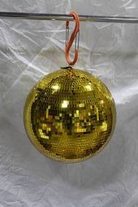 lot 701 image: Mirror Ball Gold 20D  with MBM-1A Heavy Duty Mirror Ball Motor by Visual Effects (in box)