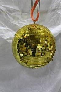 lot 704 image: Mirror Ball Gold 20D  with MBM-1A Heavy Duty Mirror Ball Motor by Visual Effects (in box)