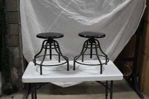 lot 677 image: Lot of (2) Stool Black 18Dx20H