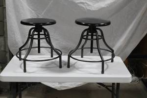 lot 753 image: Lot of (2) Stool Black 18Dx20H